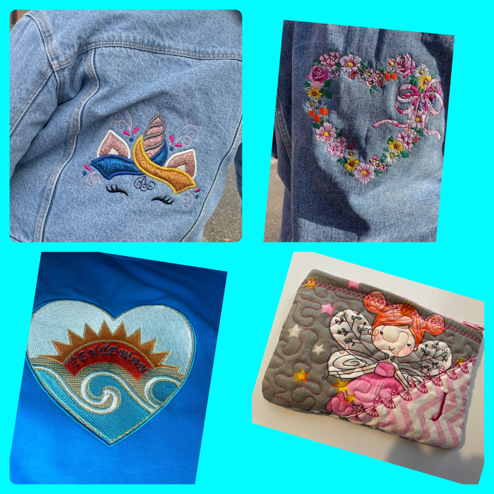 Denim jackets, purse and sweater