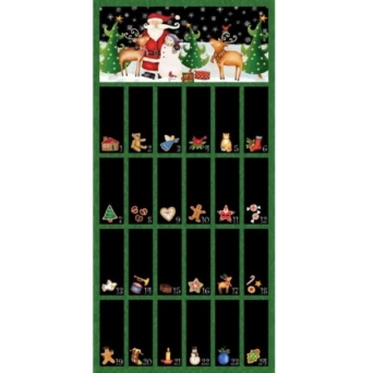 25 Days Till Christmas Calendar Fabric Panel