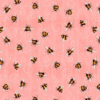 A Gardening We Grow Bees on Coral Fabric