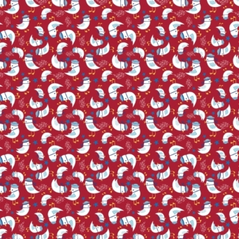 Ahoy Matey Seagull in Crimson Fabric