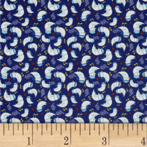 Ahoy Matey Seagull in Dark Blue Fabric