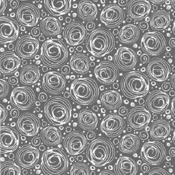 Alyssa White Geo Circle on Grey Fabric