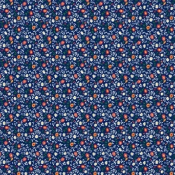 Amandas Floral on Navy Fabric