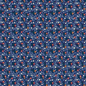 Amandas Floral on Navy Fabric