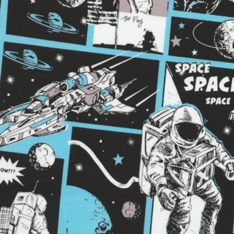 Astronaut in Space on Black Fabric