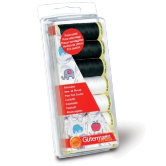 Black & White 100m Sew All Thread 7pk