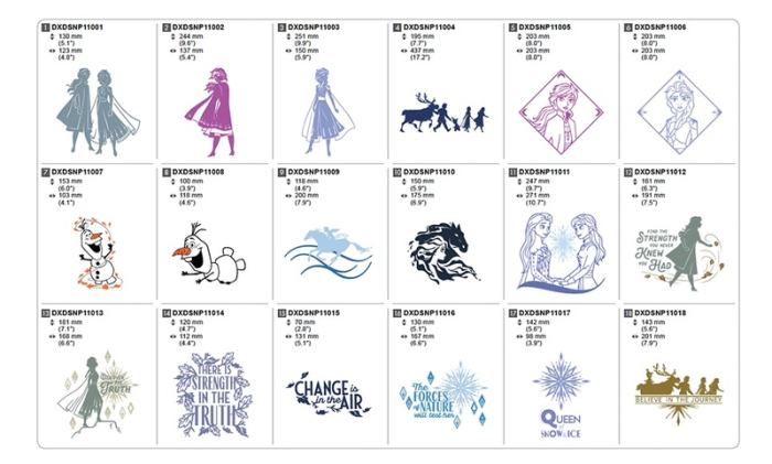 Brother ScanNCut Disney Frozen â…¡ | Design Collection for Vinyl Auto Blade | CADXDSNP11