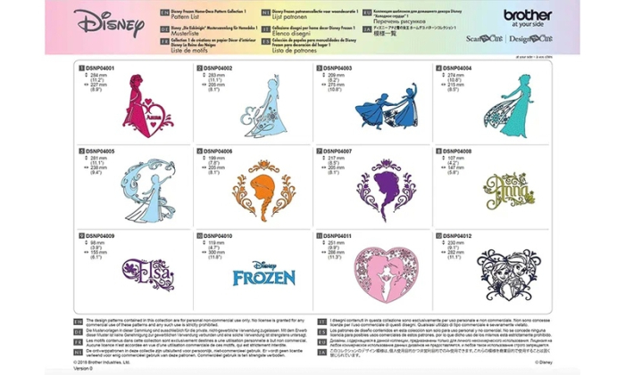 Brother ScanNCut Disney Frozen | Home Deco Collection | CADSNP04