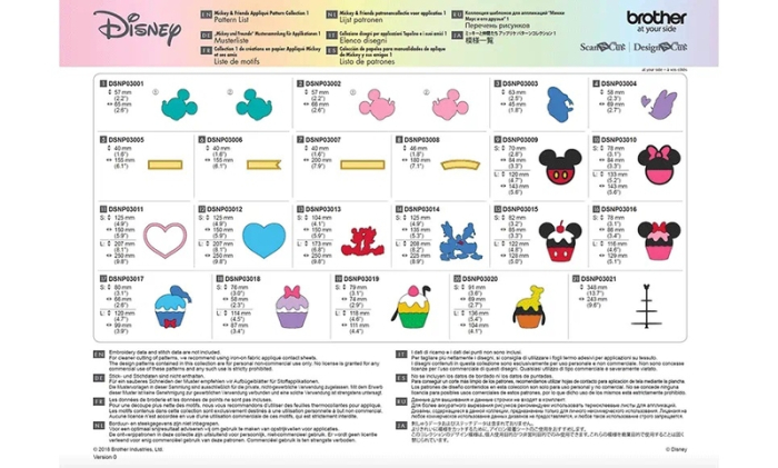 Brother ScanNCut Disney Mickey & Friends | AppliquÃ© Collection | CADSNP03