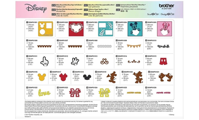 Brother ScanNCut Disney Mickey & Friends | Paper Craft Collection | CADSNP01