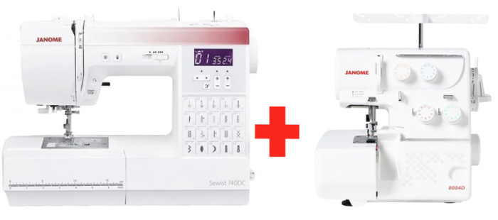 Janome 740DC Sewing and Quilting Machine + Janome 8004D Overlocker
