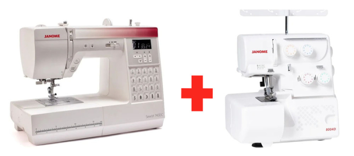 Janome 740DC Sewing and Quilting Machine + Janome 8004D Overlocker