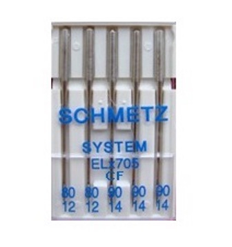 Brother 797815007 | Chrome Finish ELx705 Assorted Needles - Pack of 5