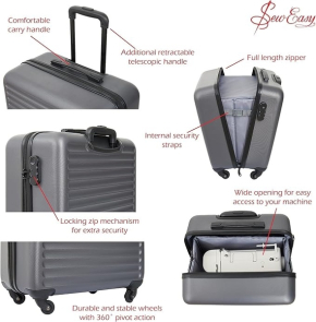 Metallic Sewing Machine Large Trolley Bag | MR6040.L.GUN