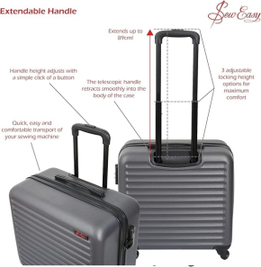 Metallic Sewing Machine Large Trolley Bag | MR6040.L.GUN