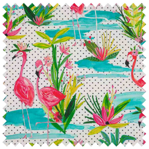 HobbyGift Craft Bag with Wooden Handles: Flamingos | HGCB_324