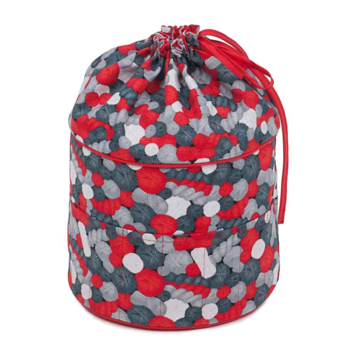 HobbyGift Classic Collection: Drawstring Crochet Bag (Empty): Balls of Wool | HGDSBE_482